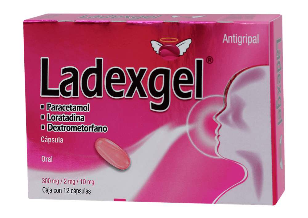 Paracetamol 300 mg / Loratadina 2 mg /Dextrometorfano 10 mg LADEXGEL C/12 Caps
