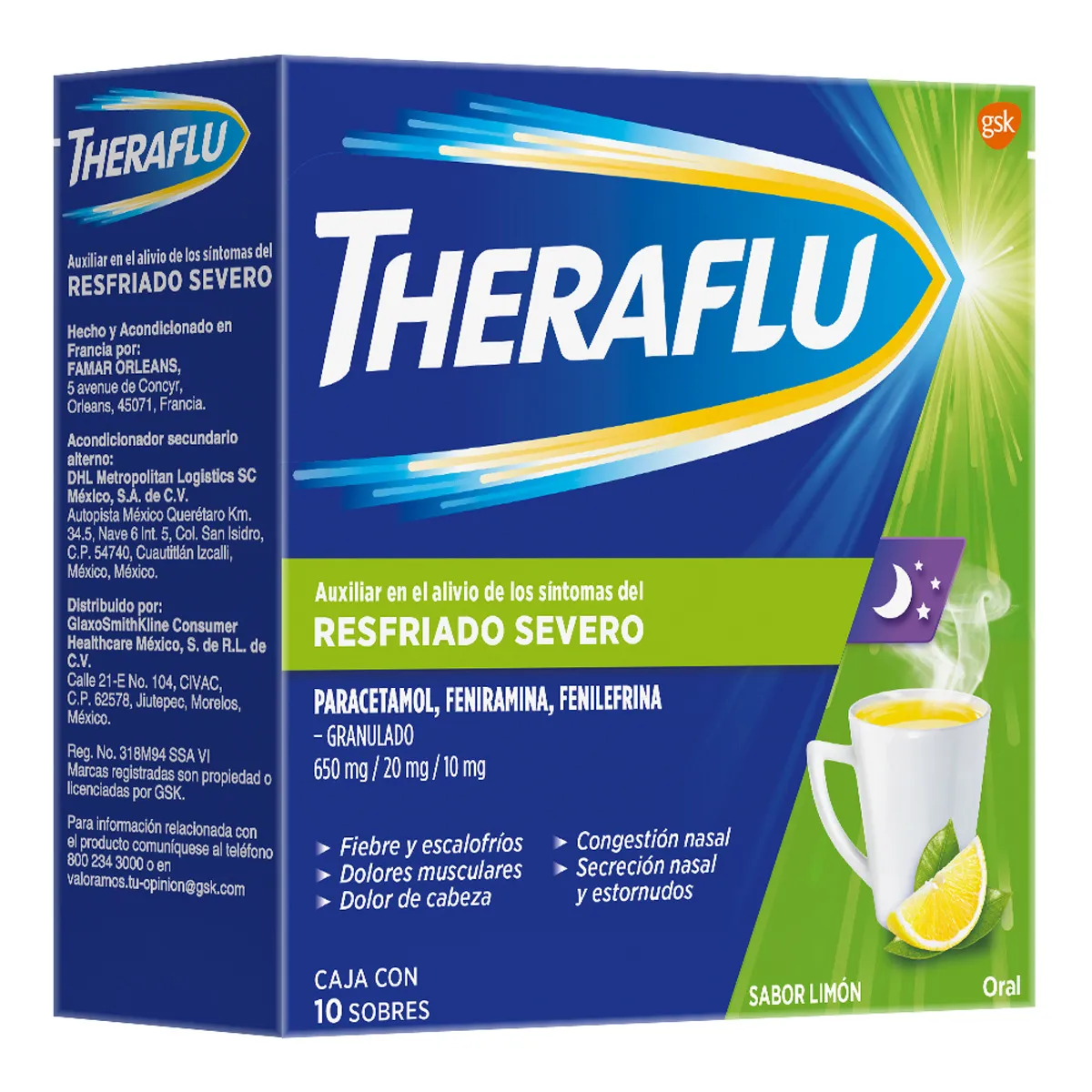 Theraflu Resfriado Severo Noche C/10 Sobres