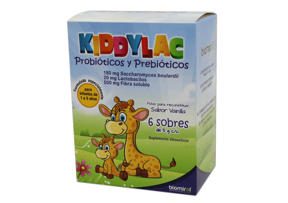 Probióticos, prebióticos Kiddylac (Vainilla) C/6 sobres