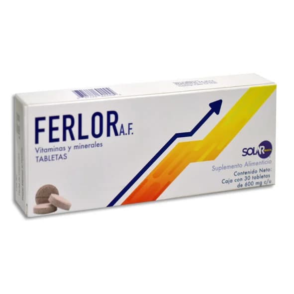 Ferlor AF Hierro, Ácido fólico, coenzima Q10 C/30 Tabs
