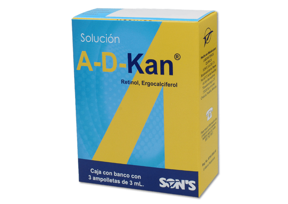A-D-Kan Solución Ingerible C/3 Amp Retinol, Ergocalciferol