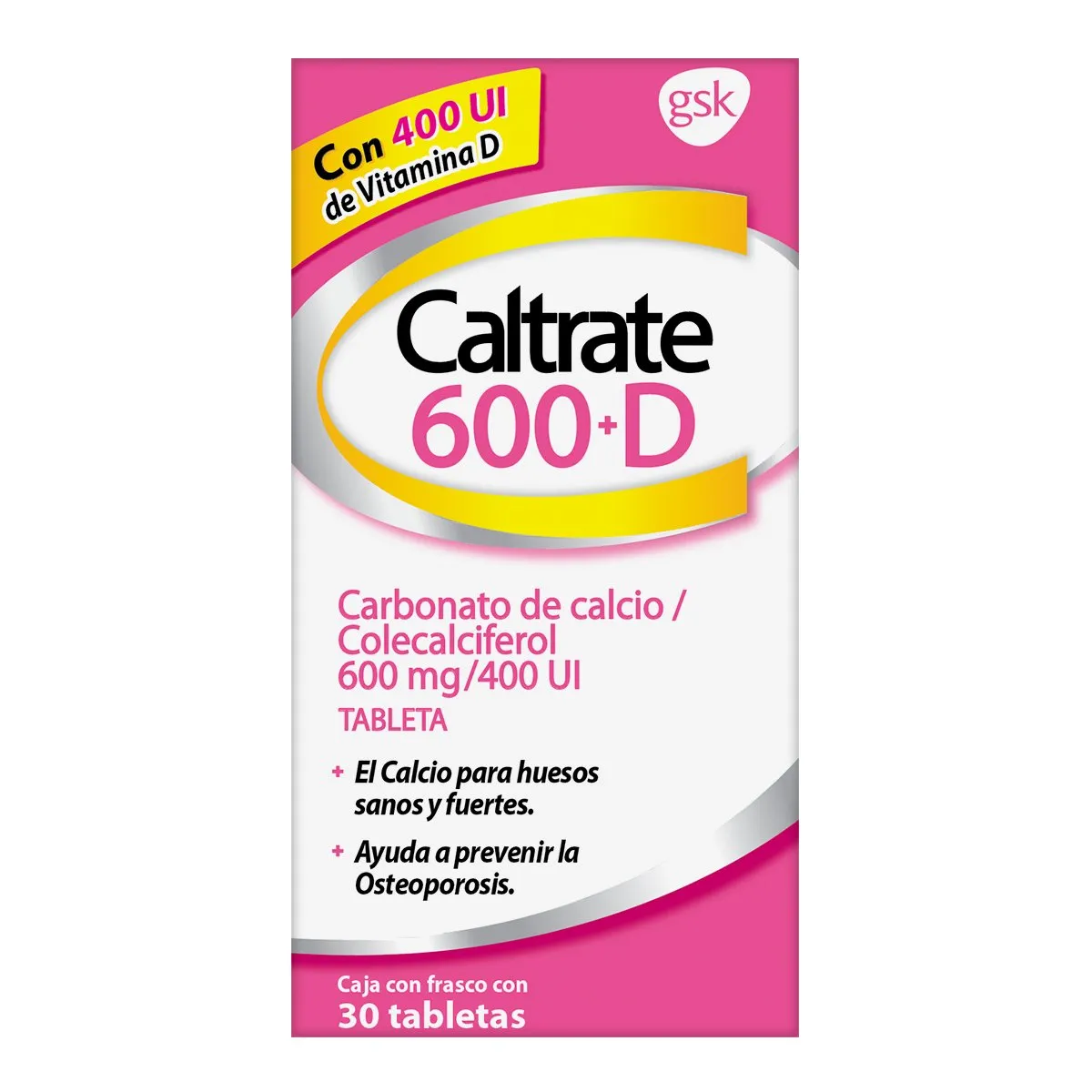 Caltrate carbonato de calcio, colecalciferol 600+D 30 Tabletas