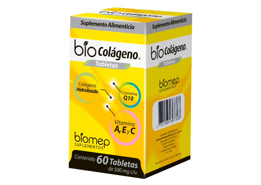Colageno Hidrolizado / VIT A, C y E / Q10 BIO-COLAGENO C/60 Tabs