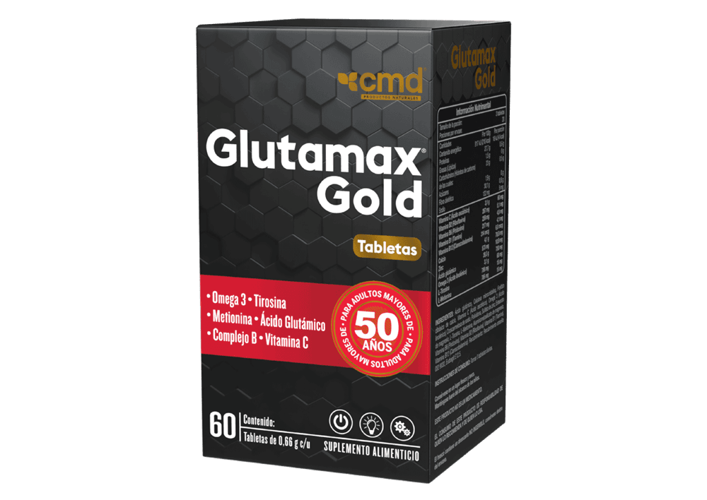 Ácido Glutámico vitaminas minerales GLUTAMAX GOLD C/60 Grageas