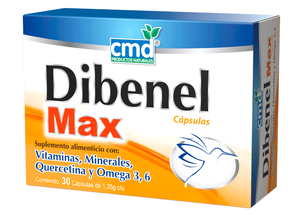 DIBENEL MAX (Quercetina Omega 3, 6 Vitaminas y Minerales) C/30 Caps