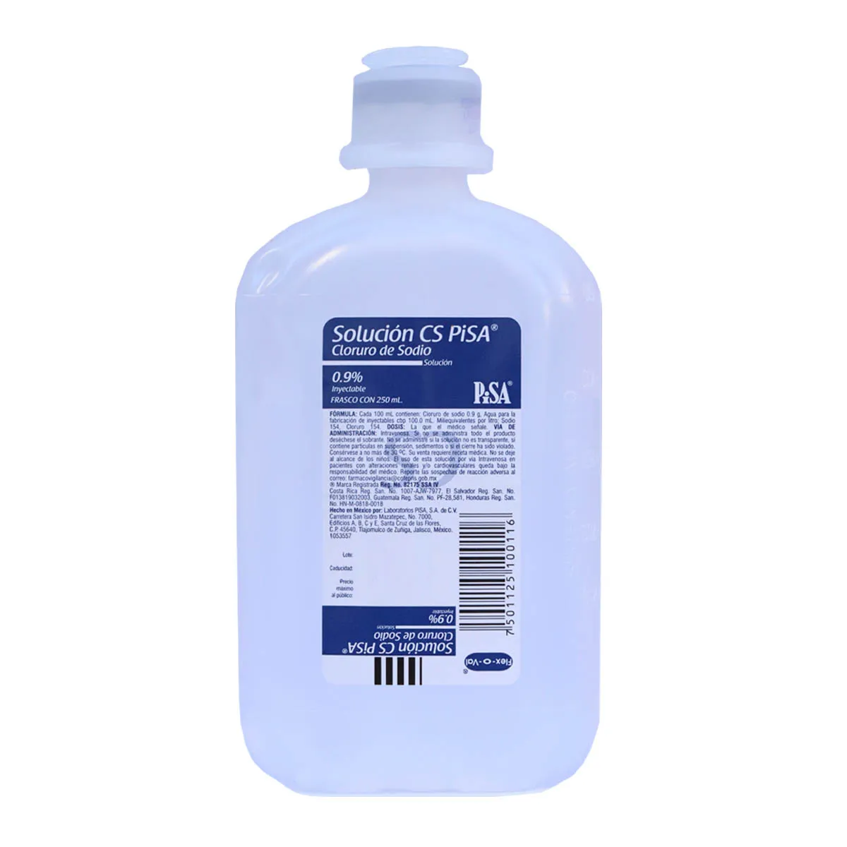 Cloruro de sodio 0.9 % PISA C/250 mL