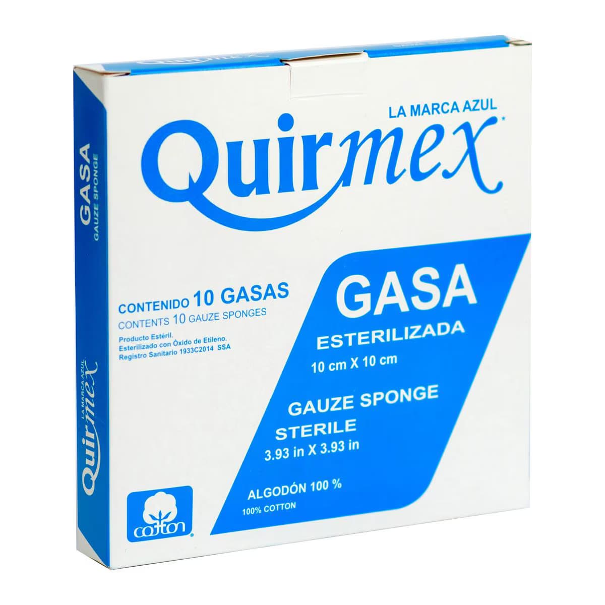 Gasa estéril QUIRMEX 10 X 10 cm C/10 pzas
