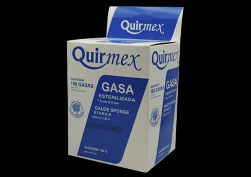 Gasa estéril QUIRMEX 7.5 X 5 cm C/100 pzas