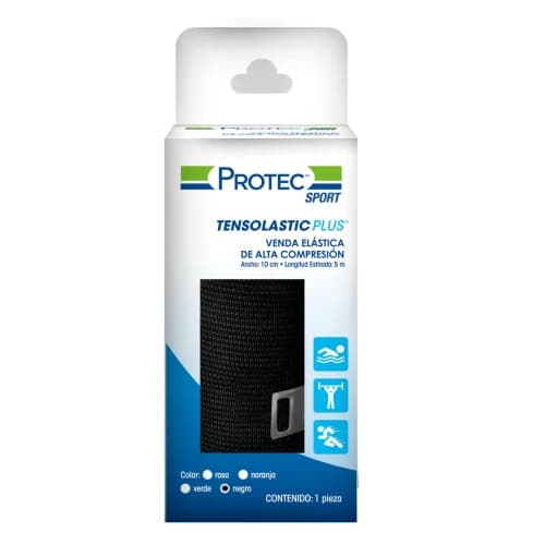 Venda elastica de alta compresion de 10 cm PROTECT plus (negra)