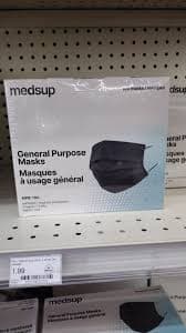 Caja de Cubrebocas Negro Adulto MEDSUP C/100 Pzas