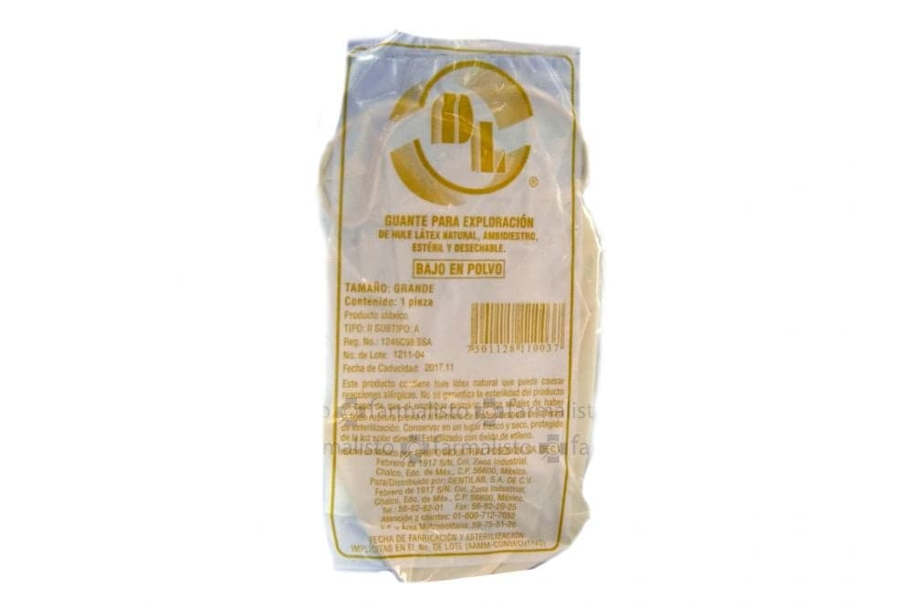 Pza de Guante de latex esteril DL Med