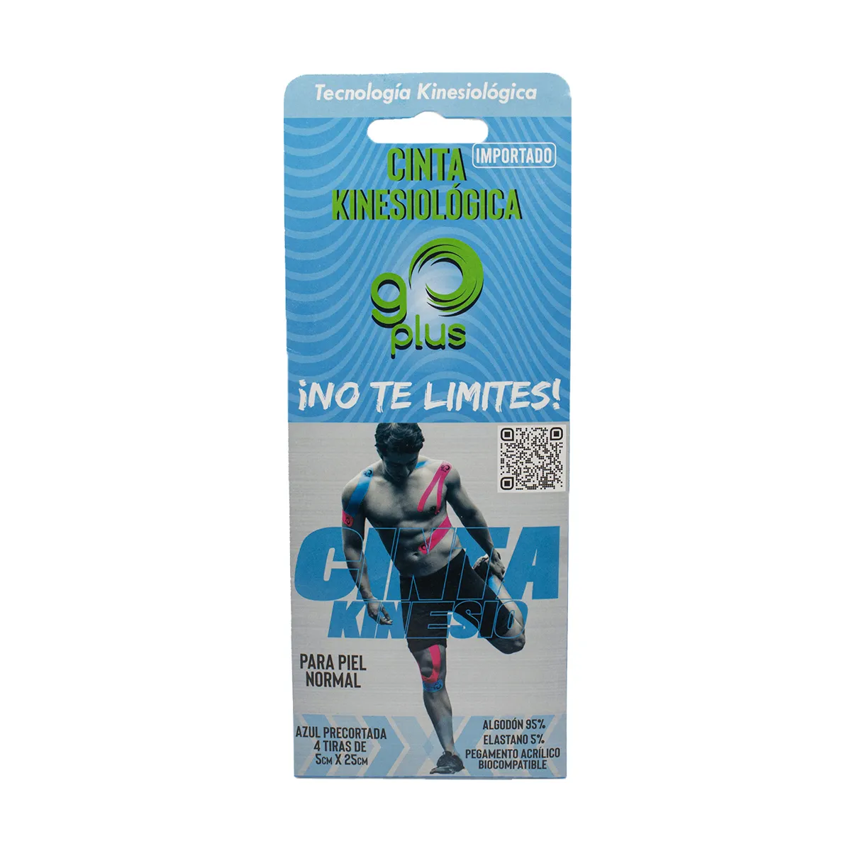 Cinta Kinesiologica Go Plus Azul 4 Tiras