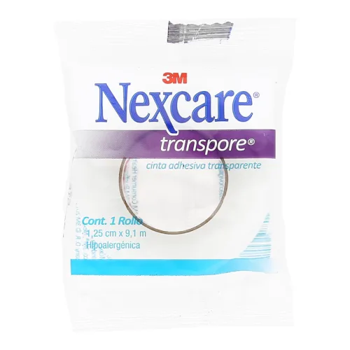 Cinta Adhesiva Transparente NEXCARE de 1.25 cm X 9.1 m C/1 Rollo