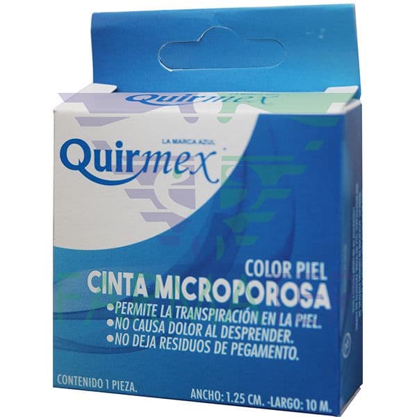 Cinta Microporosa Piel QUIRMEX de 1.25 cm X 10 m C/1 Rollo