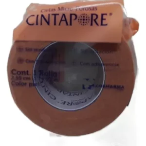 Cinta Microporosa Piel CINTAPORE de 2.5 cm X 9.1 m C/1 rollo