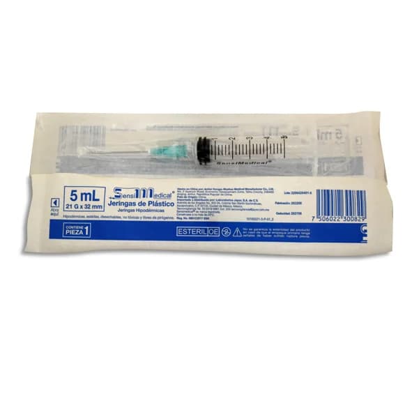 Pza de jeringa de 5 mL Verde SENSI MEDICAL (21 X 32) C/1
