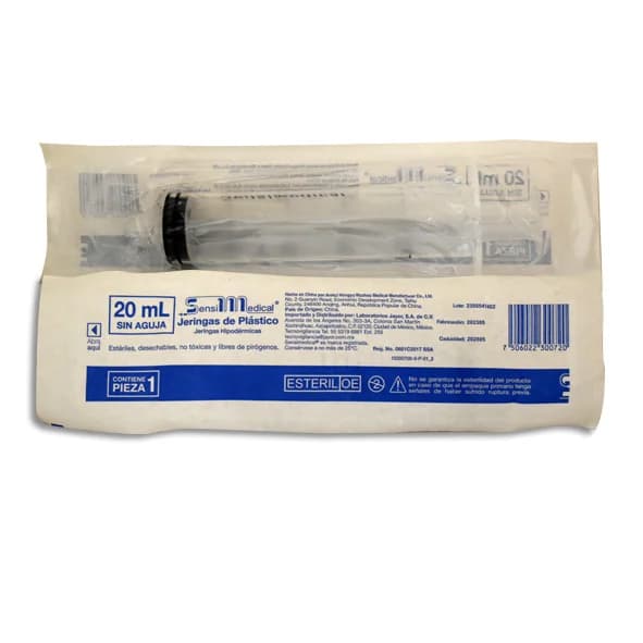 Pza de jeringa de 20 mL Negra SENSI MEDICAL