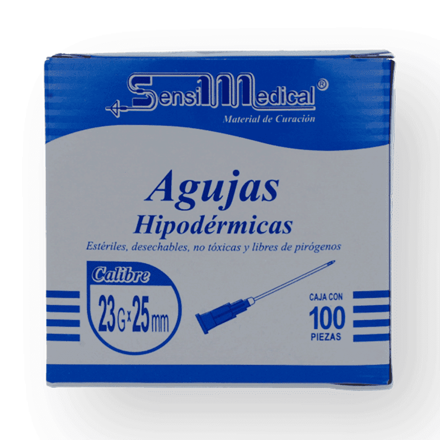 Pza de Aguja Hipodermica Cal 23 G X 25mm Sensi Medical
