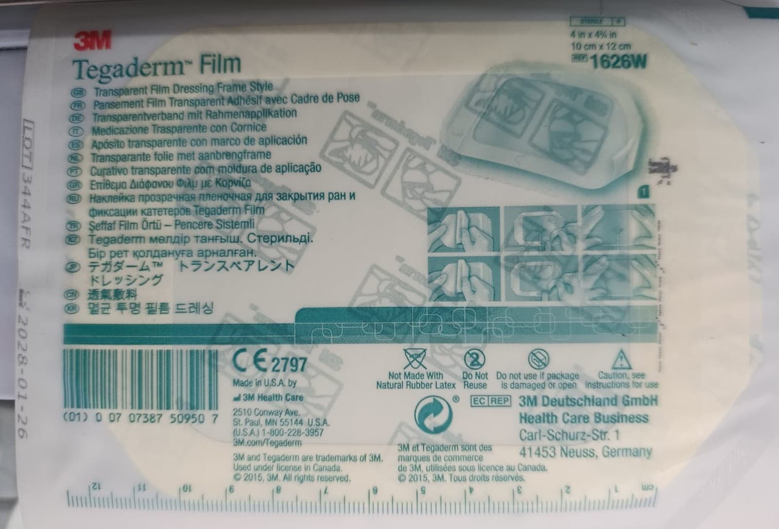 Pza de Aposito de fijacion de 10 cm X 12 cm TEGADERM