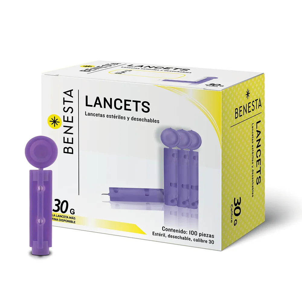 Lancetas Benesta Desechables 100 Piezas