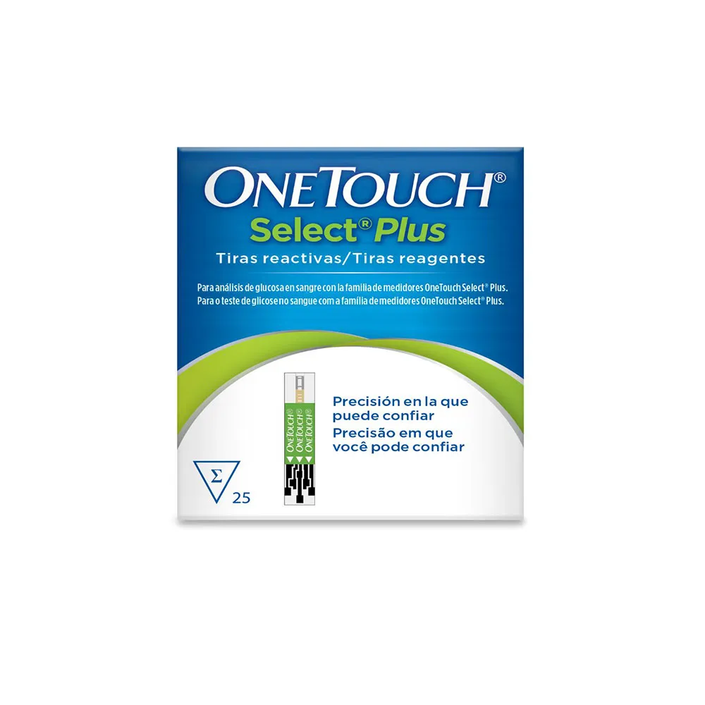 Tiras reactivas ONE TOUCH SELECT PLUS C/25 Pzas