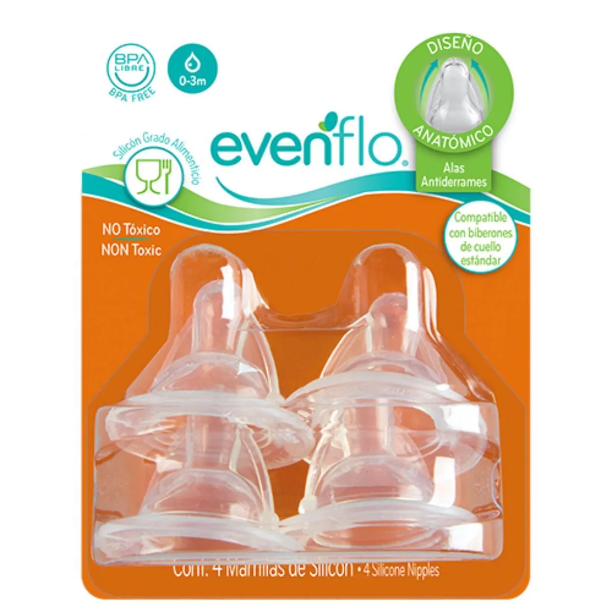 Mamila Evenflo Clásica Recién Nacido 3+1 Gratis