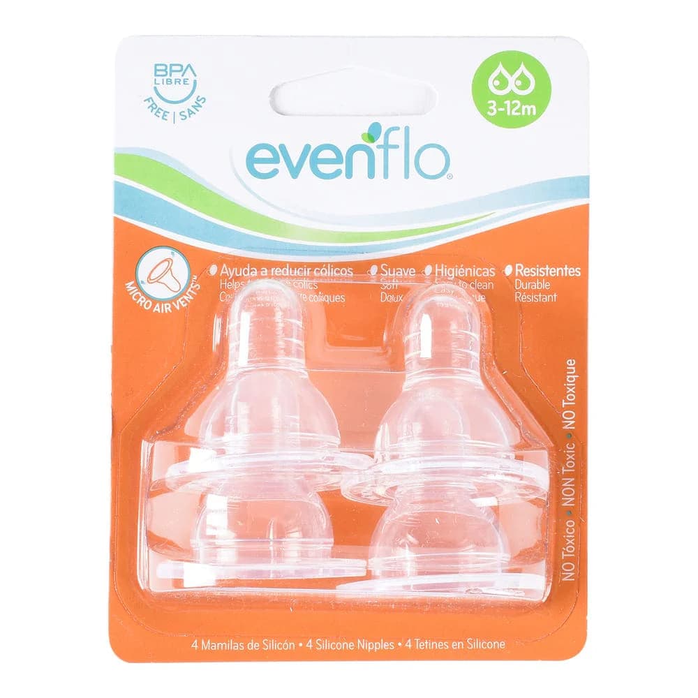 Mamila Standar Evenflo Flujo Moderado C/4 Pzas