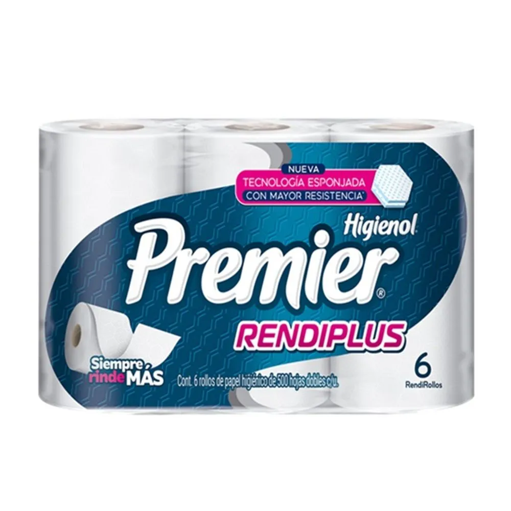 Papel Higiénico PREMIER RENDIPLUS C/6 Rollos