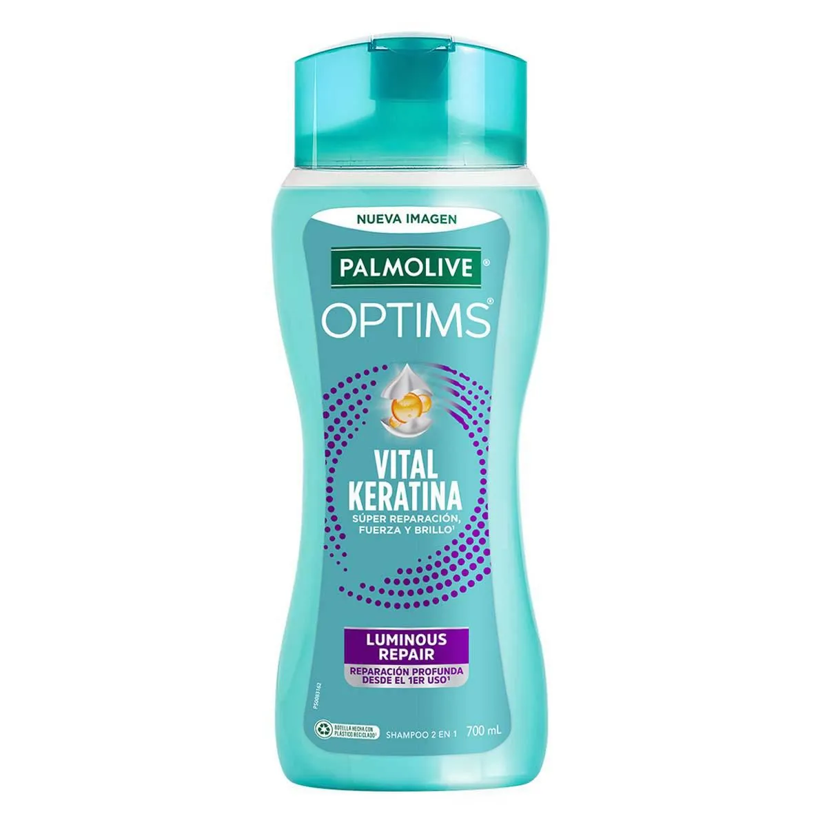 Shampoo 2 en 1 Palmolive Optims Luminous Repair C/700 mL