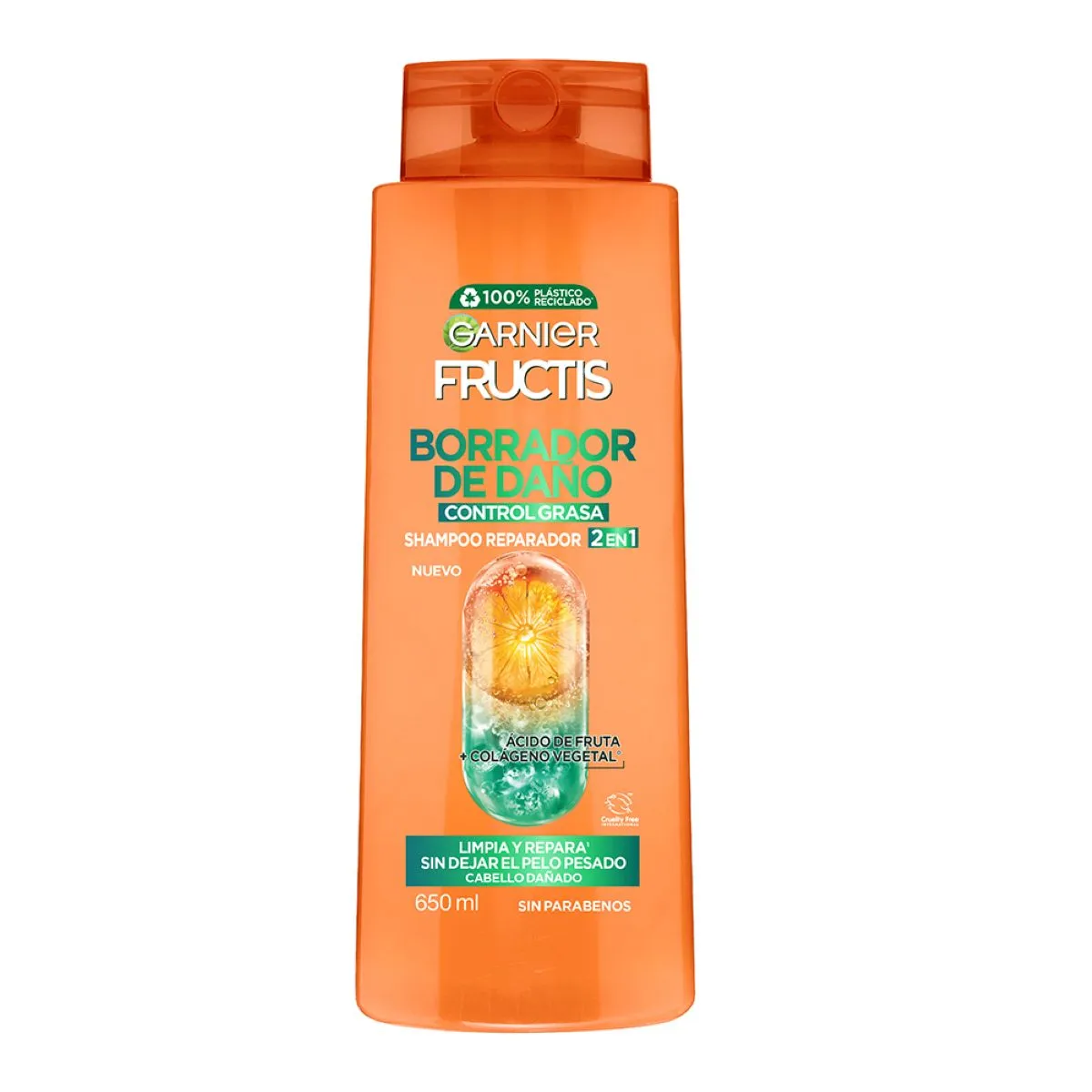 Shampoo 2 en 1 Garnier Fructis Control de grasa C/650 mL