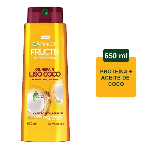 Shampoo Garnier Fructis Oil Repair Liso Coco C/650 mL