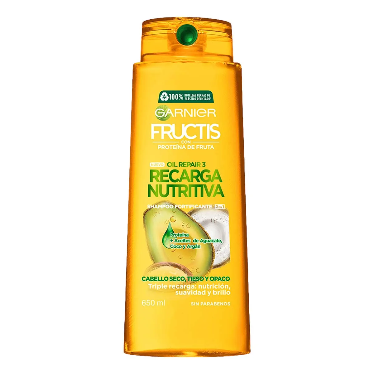 Shampoo 2 en 1 Garnier Fructis Oil Repair 3 Recarga Nutritiva C/650 mL