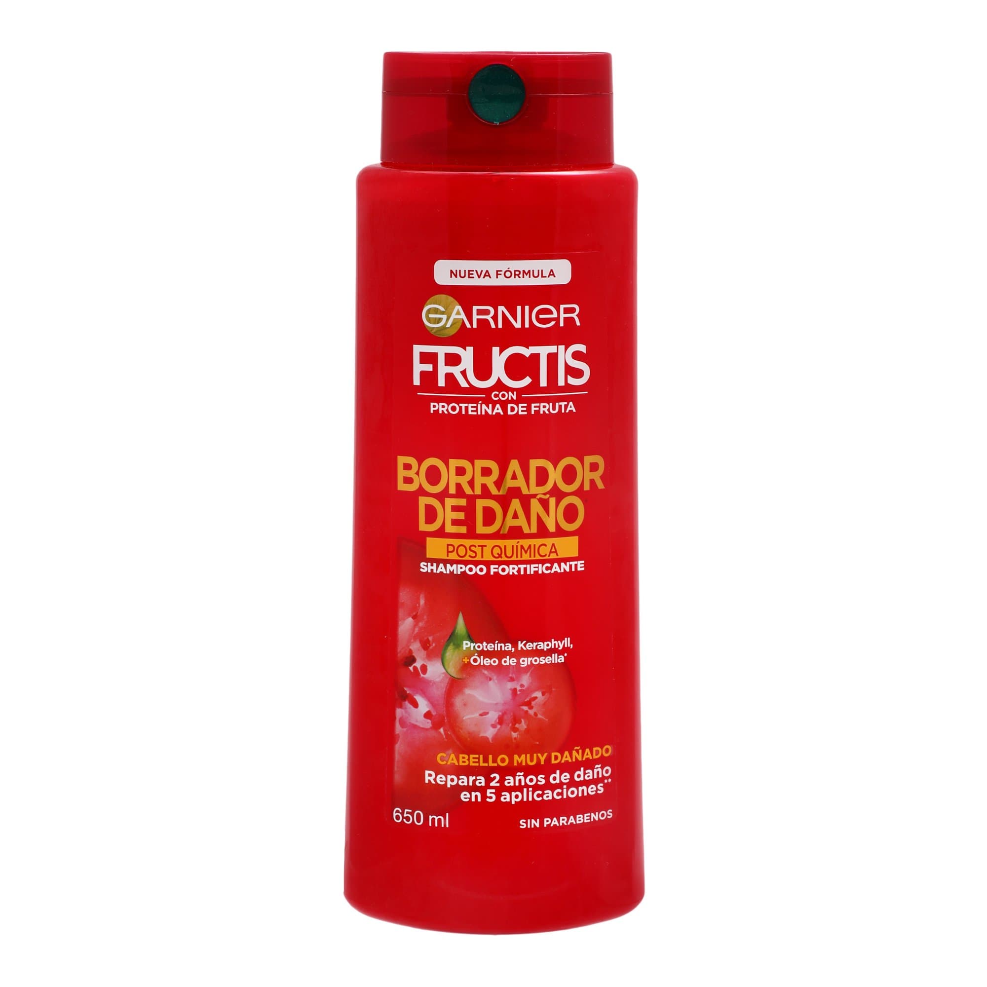 Shampoo Garnier Fructis Borrador de Daño Post Química C/650 mL