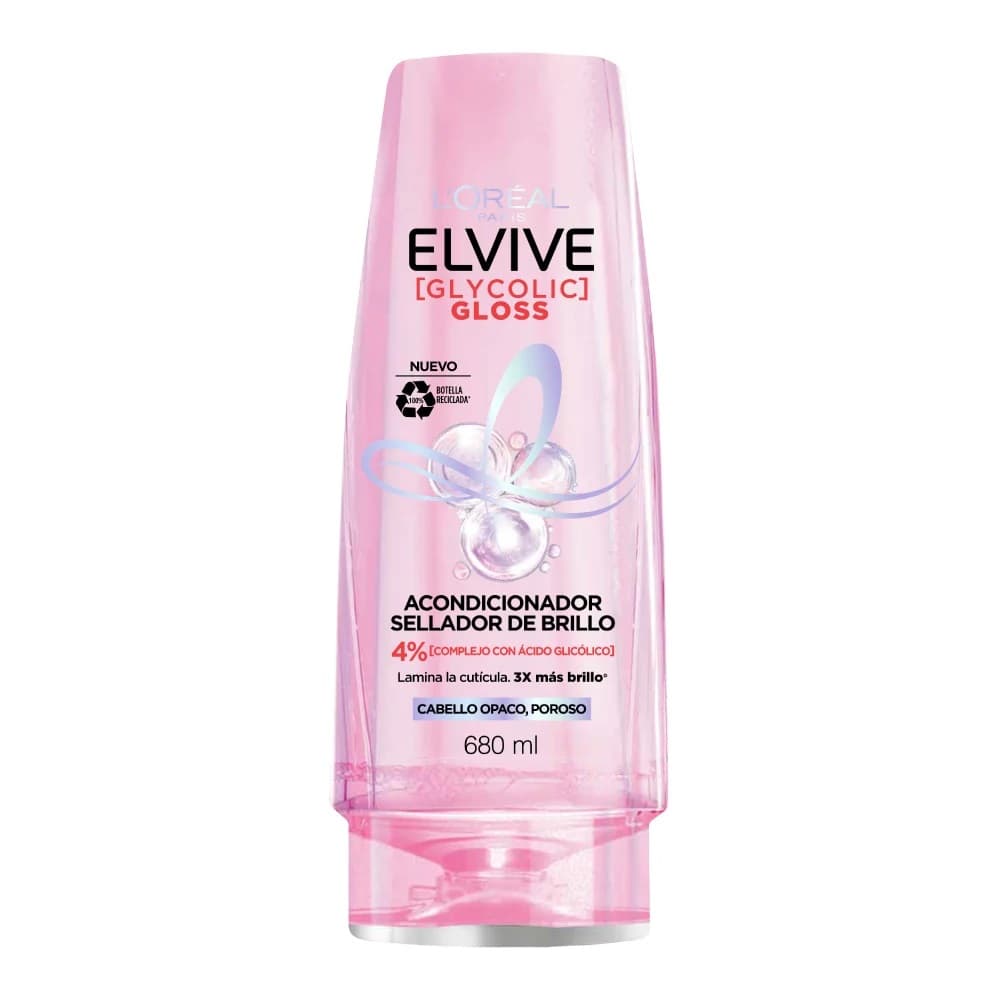 Acondicionador Loreal Elvive Glycolic Gloss C/680 mL