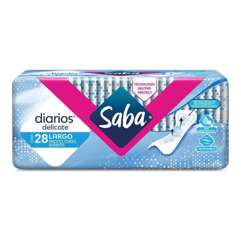 Protectores Saba Diarios Delicate Largos C/28 Pzas