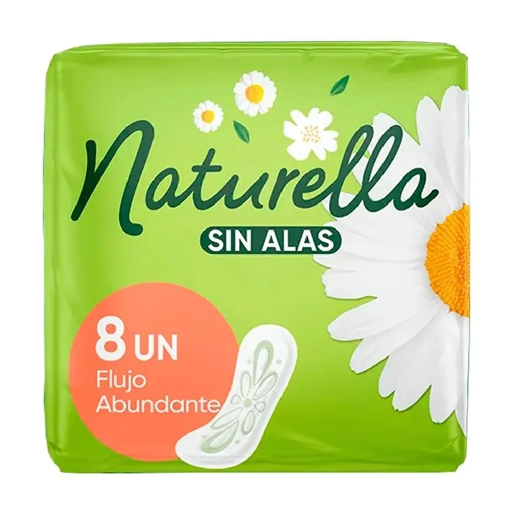 Naturella Regular sin Alas Flujo Abundante C/8 pzas
