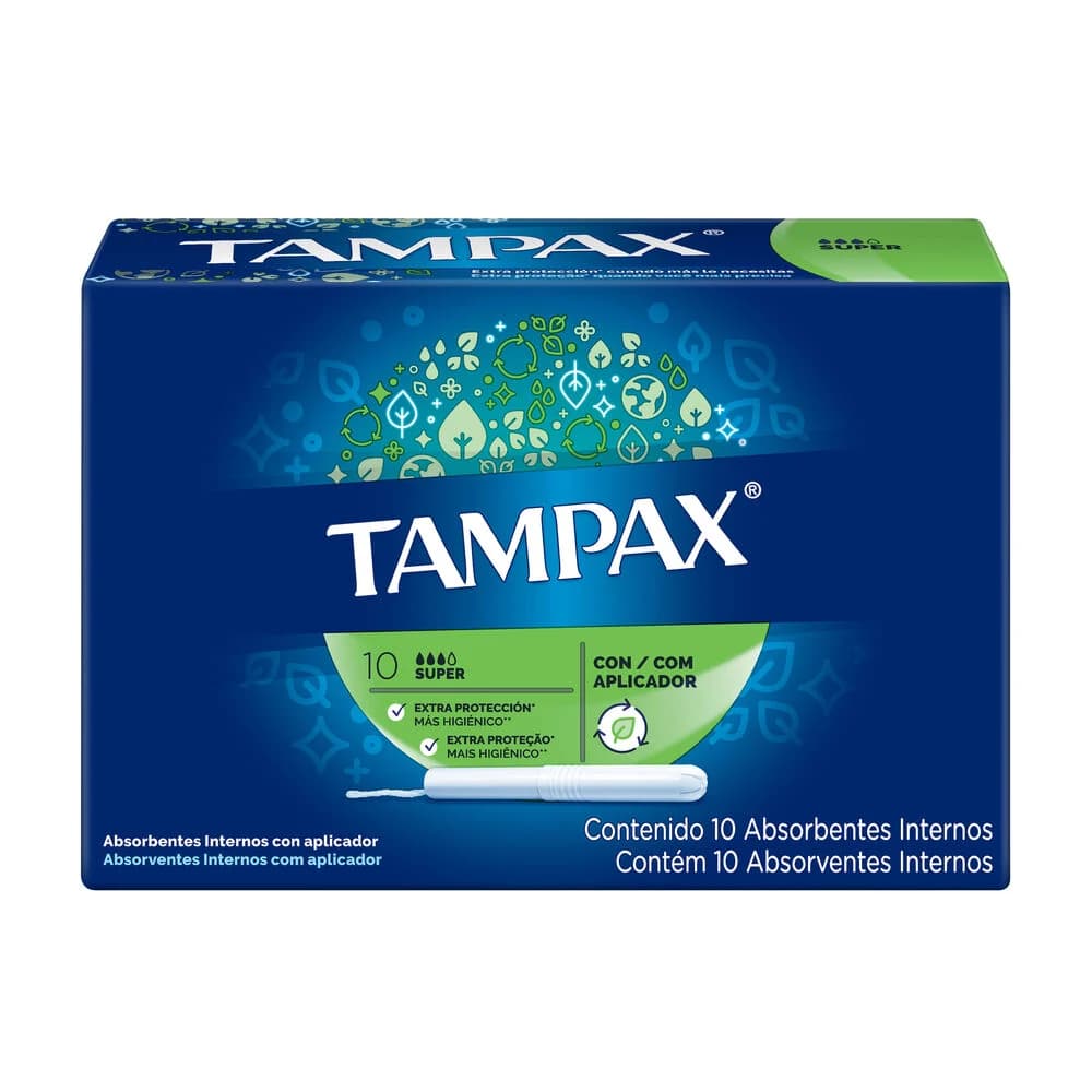 Tampones Tampax Super Absorbentes C/10 Pzas