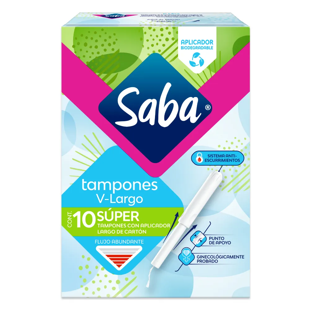Tampones Saba V-Largo Super C/10 Pzas