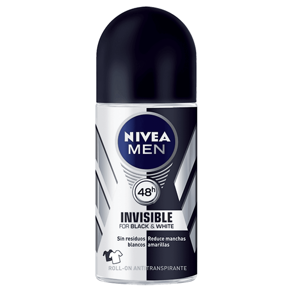 Desodorante Roll-On Nivea Men Invisible Black And White 50 ml
