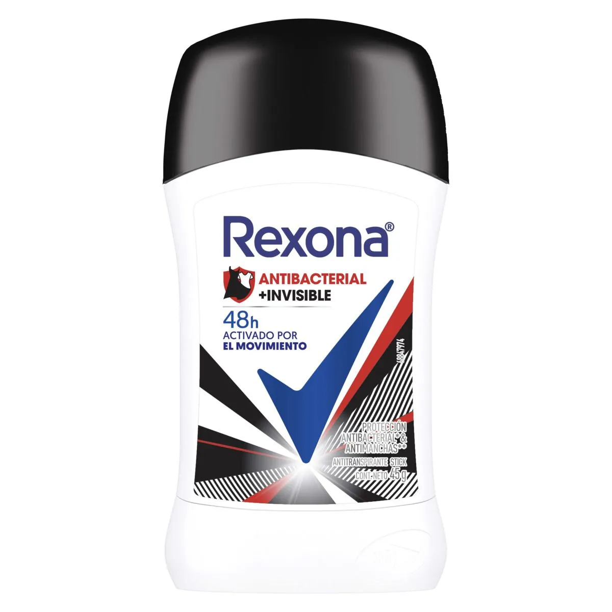 Antitranspirante en Barra Rexona Antibacterial Invisible C/45 g
