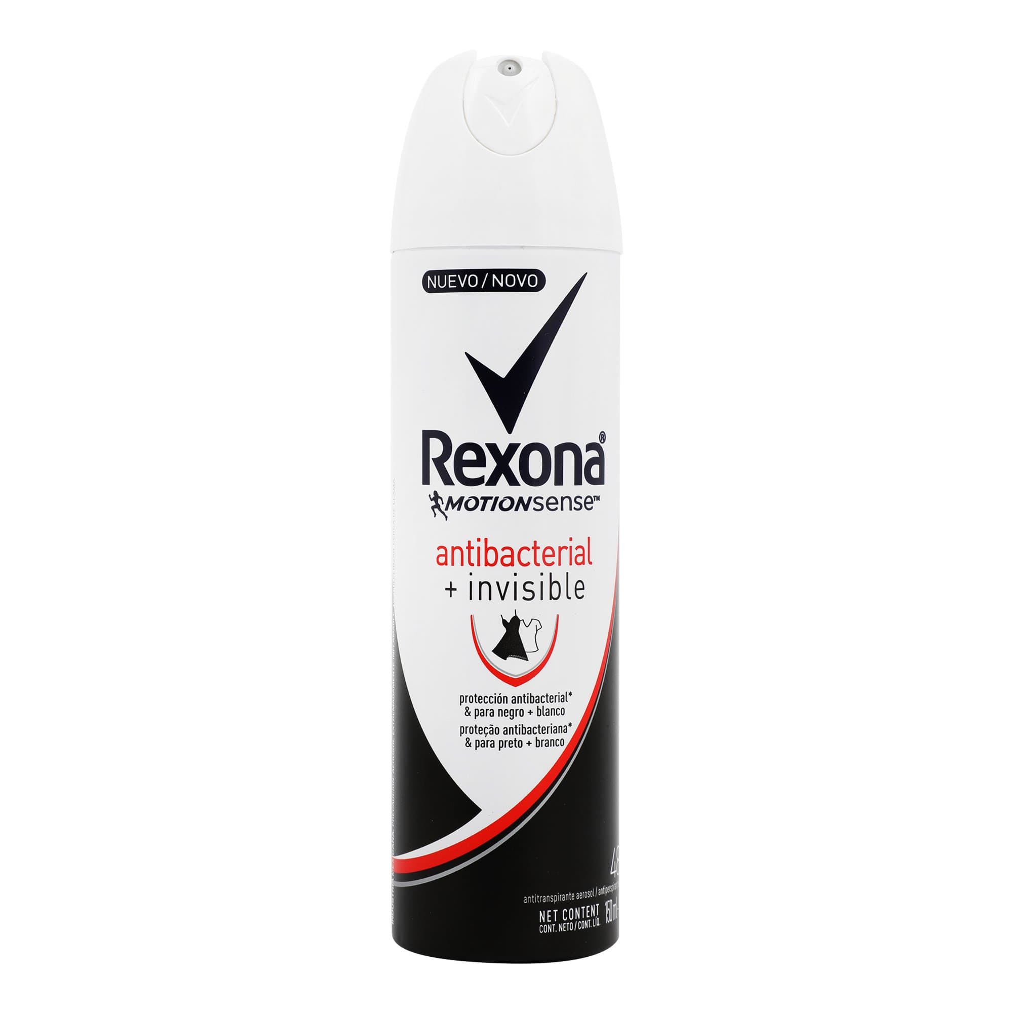 Antitranspirante en Aerosol Rexona Antibacterial Invisible C/150 mL