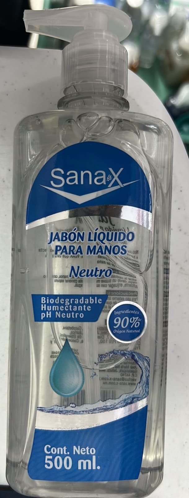 Jabón líquido para manos Neutro SANAX C/500 mL