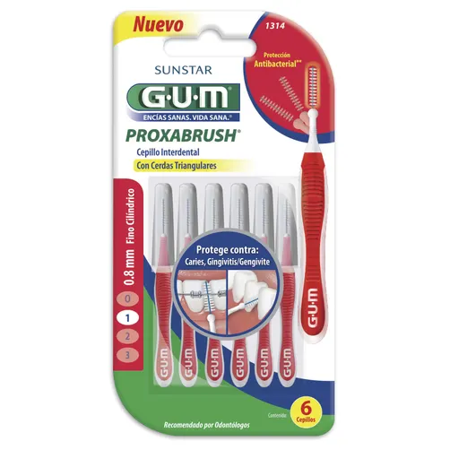 Cepillo interdental GUM Fino cilindrico C/6 Escovas