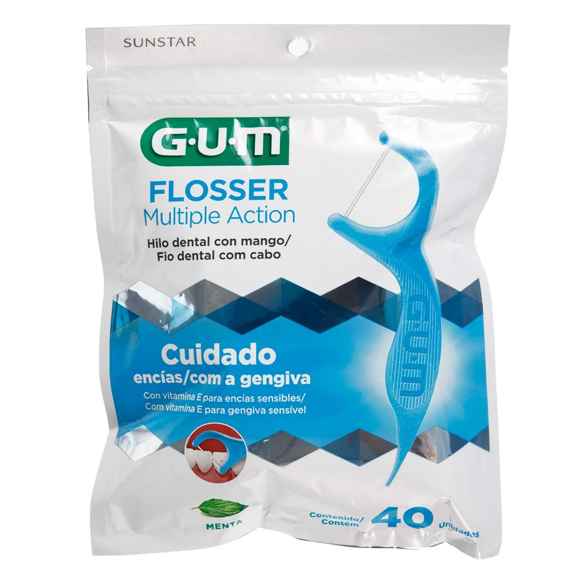 Hilo Dental GUM Flosser Multiple Action C/40 Piezas