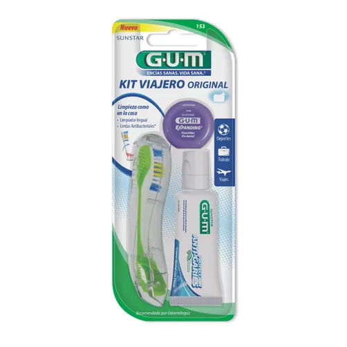 Kit de Viaje Cepillo Pasta e Hilo Dental GUM