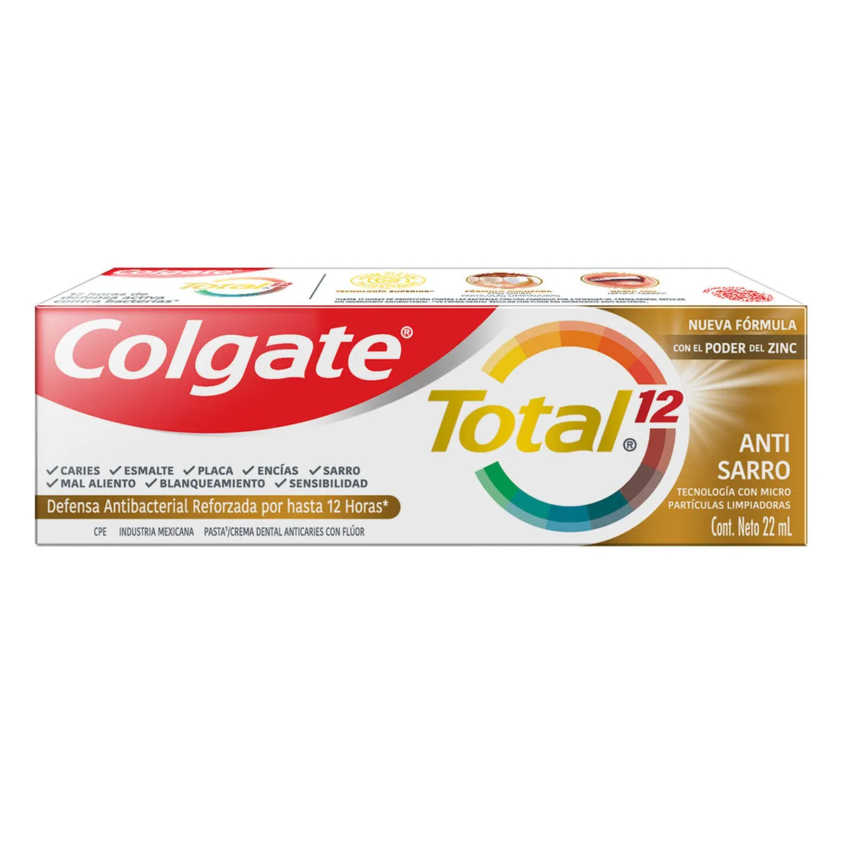 Pasta Dental Colgate Total 12 Anti Sarro C/22 ml