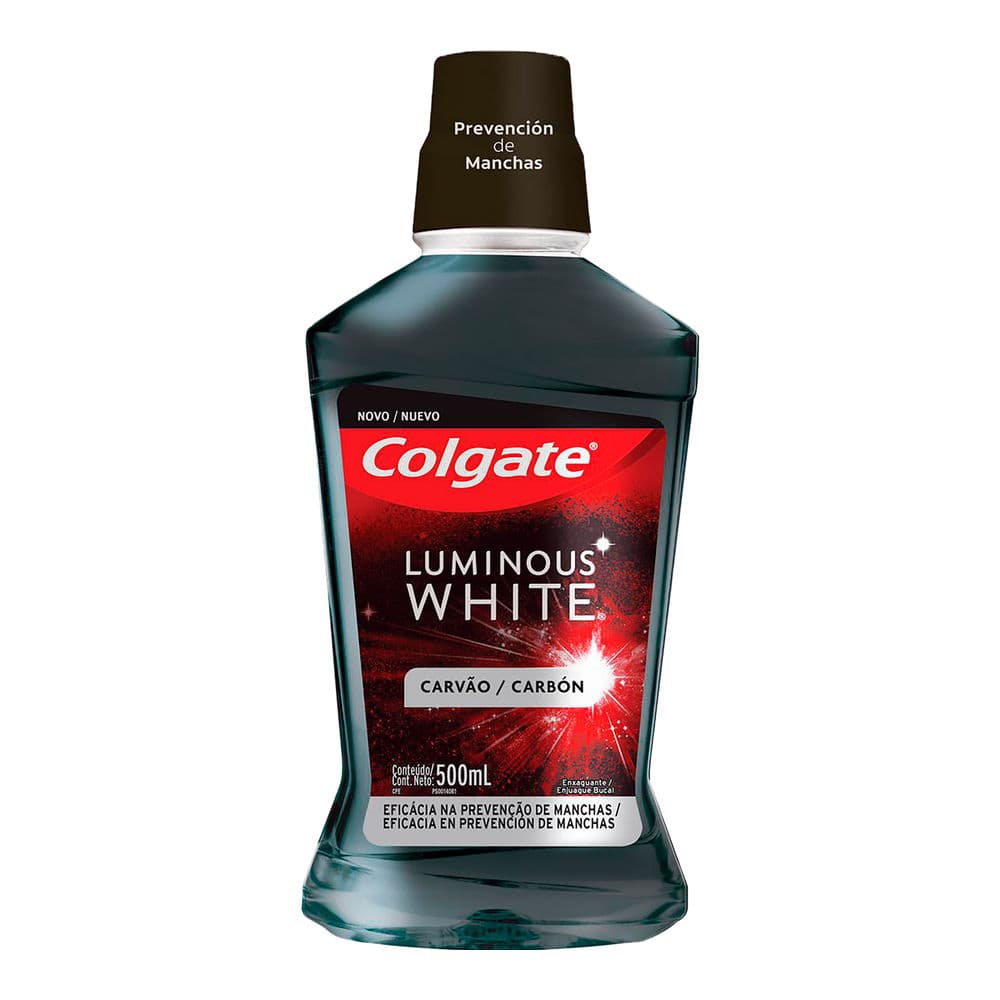 Enjuague Bucal Colgate Luminous White Charcoal Carbón Activado 500 ml