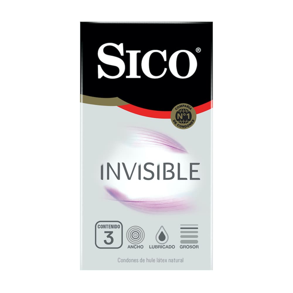 Condón Sico Invisible C/3 pzas.