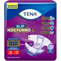 Pañales para Adulto TENA Slip Nocturno Talla Mediano C/8 piezas