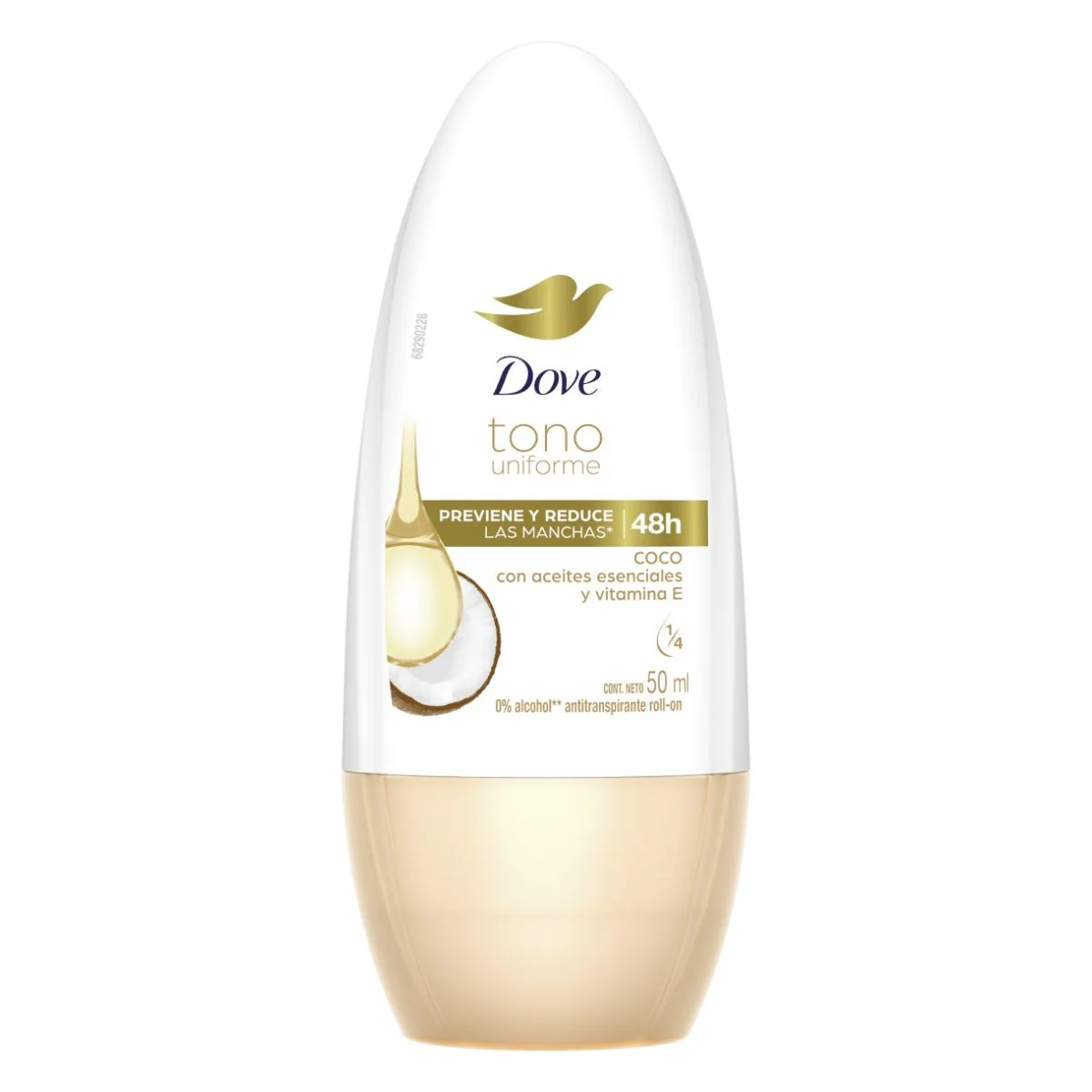 Antitranspirante Roll-On Dove Tono Uniforme Coco C/50 ml